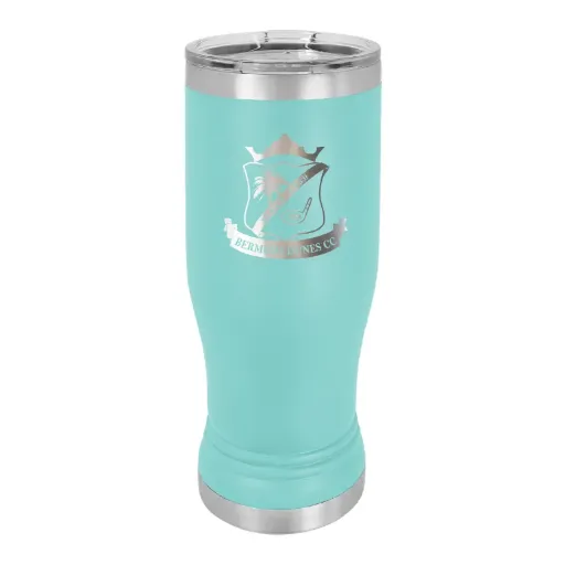 14 OZ. AQUA POLAR CAMEL STAINLESS PILSNER WITH LID